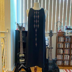 Apt. 9 Embroidered Geometric Design Black Dress. Size M.